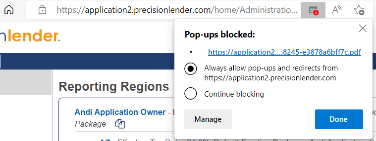 How to enable pop-ups in your browser – PrecisionLender Support Center